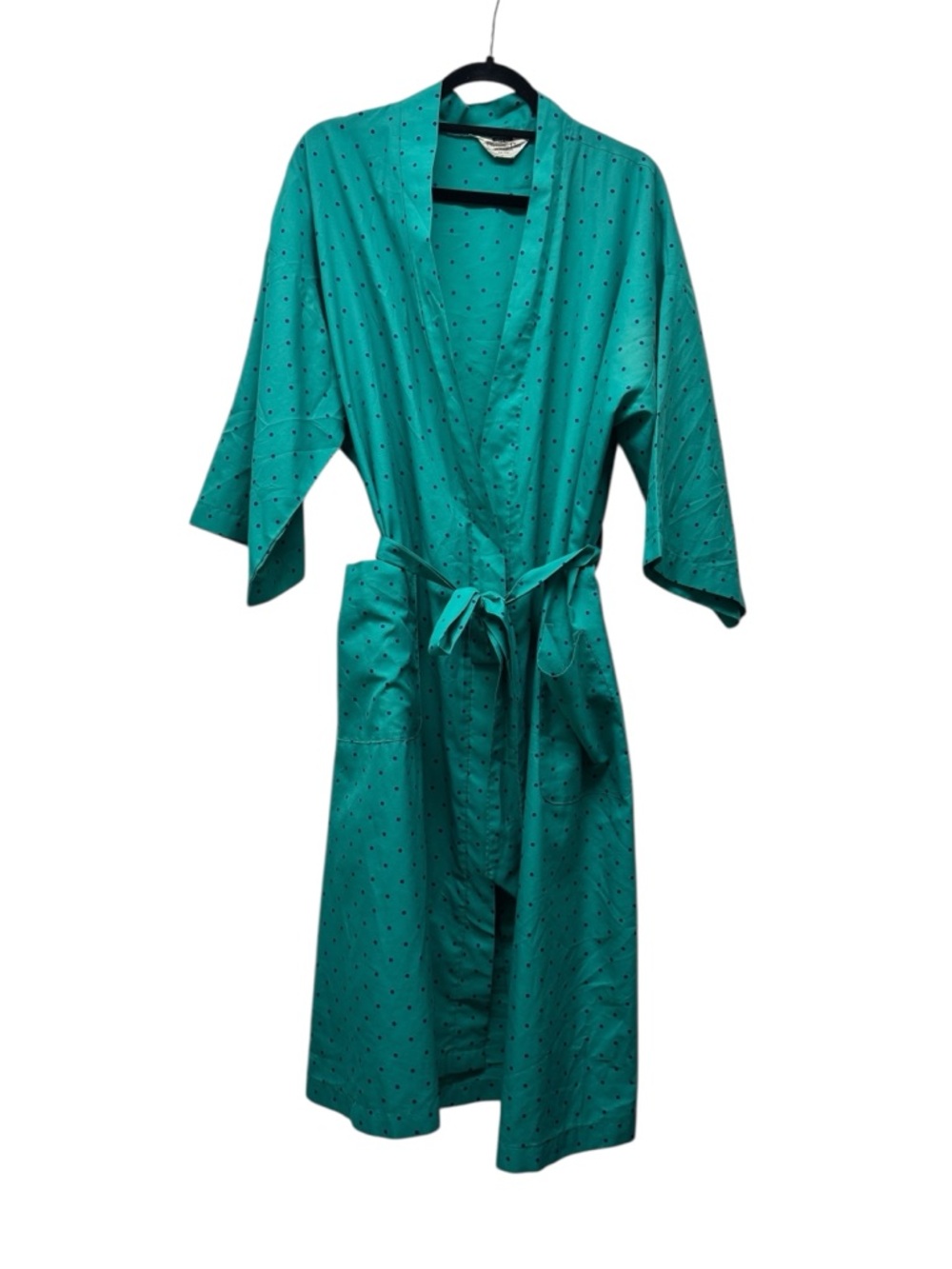 Vintage Christian Dior Monsieur Teal Polka Dot Robe